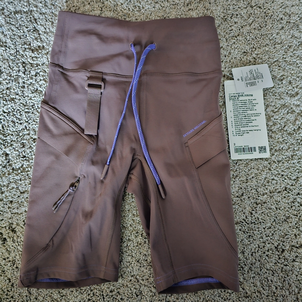 Lululemon Outdoor Research Brown Shorts with Purple Accents